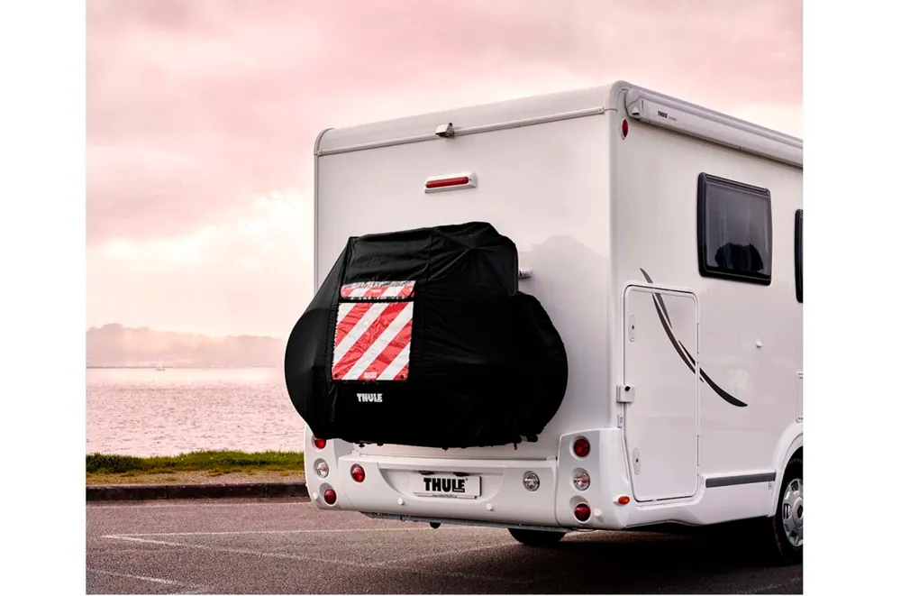 Expressversand Thule Bike Cover Fahrradhülle mit Fenster für Warntafel