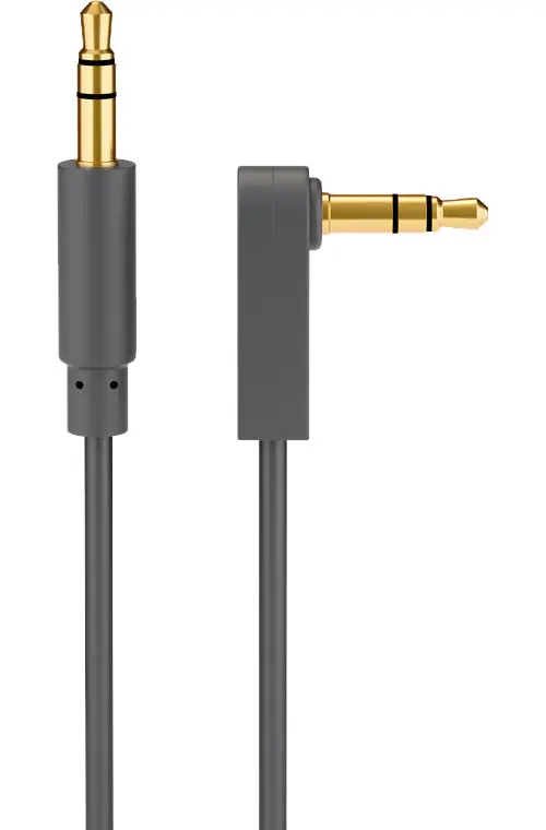 Geprüft Goobay AUX, 3,5 mm stereo 3-pol., slim, CU, abgewinkelt Audio Verbindungskabel