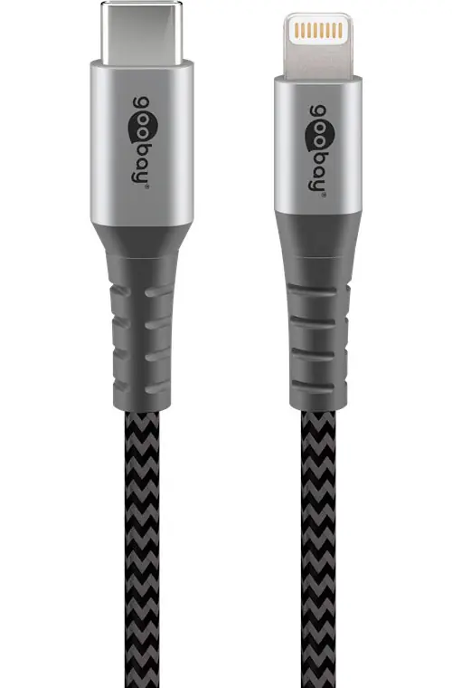 Preisreduziert Goobay DAT Lightning USB-C Lade und Synchronisations Vollmetall-Kabel 2,0 m