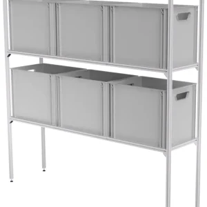SYS-Rack Aluminium Regal-System 123-L-RR-1 Längs für Heckgarage 125 x 31 x 130 cm Zertifiziert