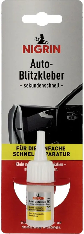 Neuheit Nigrin Auto Blitzkleber sekundenschnell 10g