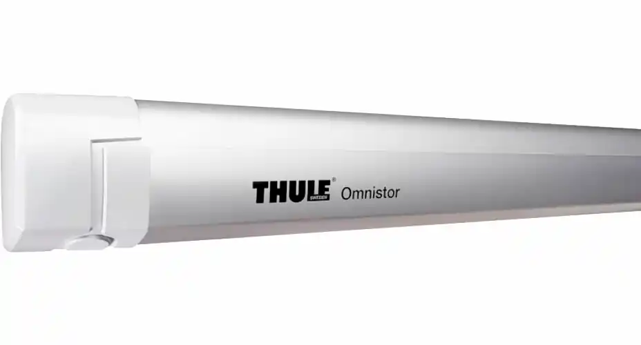 Thule Omnistor 5200 Wandmarkise mit Motor Gehäusefarbe Eloxiert Tuchfarbe Mystic Grau Markenprodukt