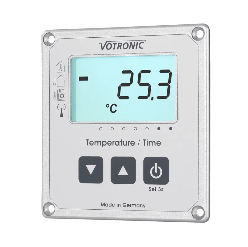 Votronic LCD-Thermometer / Uhr S mit Extern-Sensor Zertifiziert