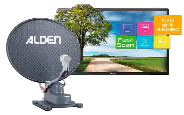 Alden Onelight HD vollautomatische Satellitenanlage Platinium inkl. Ultrawide LED TV Direktkauf