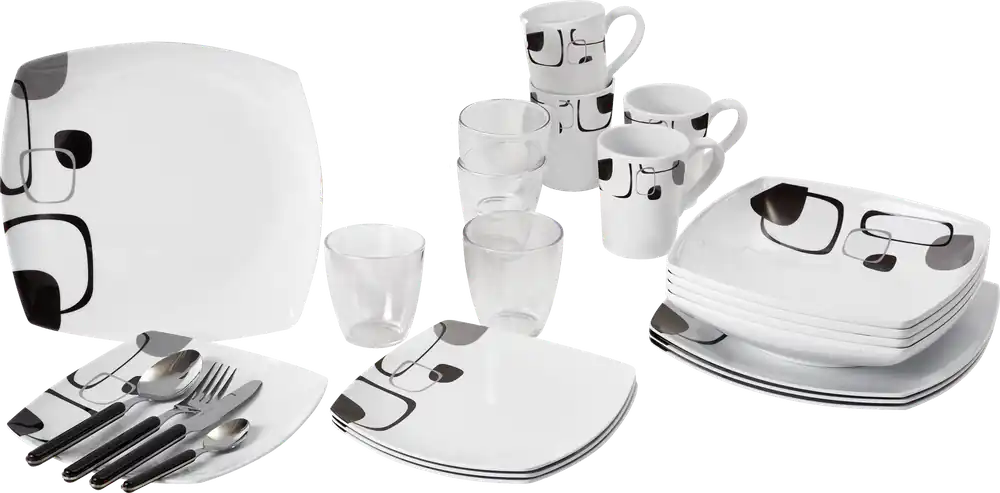 Schneller Versand Brunner All Inclusive Melamin Geschirrset Antirutsch, BPA-frei und bruchunempfindlich 36-teilig