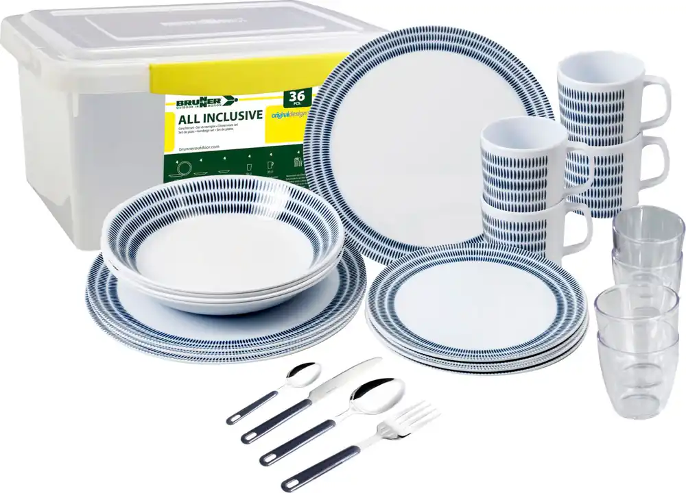 Brunner All Inclusive Bluebay Geschirrset für 4 Personen 36-teilig Highlight