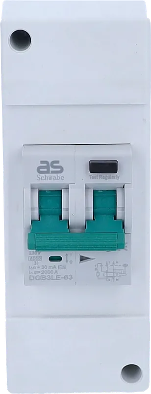 AS Schwabe Camping/Caravan Kombination FI Schutzschalter mit LS Sicherungsautomat 230 V / 16 A Top-Preis