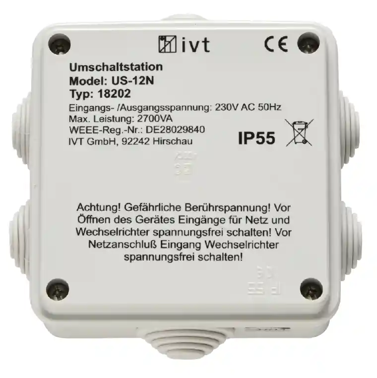 IVT US 12N Umschaltstation 230 V 12 A 2700 VA Neu