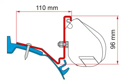 Fiamma Ford Custom Capland/Capfun Halterung für Fiamma F35 Expressversand