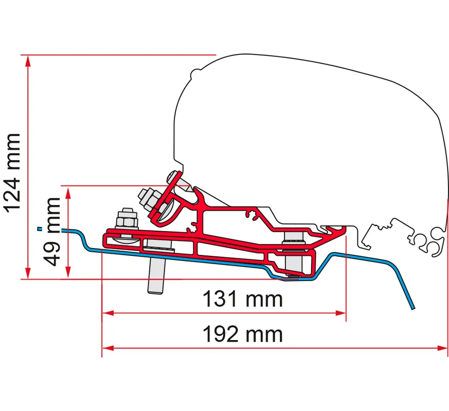 Fiamma Markisen-Adapter F80/F65 Ford Transit H3 400 Zertifiziert