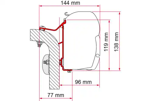 Expressversand Fiamma Hymer Van/B2 Markisenadapter für Fiamma F45