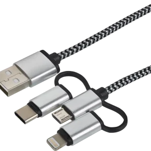 Cartrend 3-in-1 Daten- und Ladekabel schwarz/weiß 1 m Neuheit