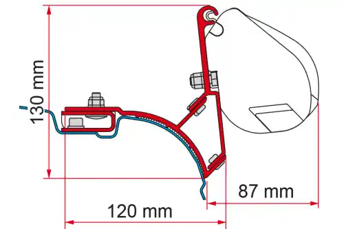 Fiamma Kit VW T5/T6 Multivan Transporter RHD Markisenadapter für Fiamma F35 Preisreduziert
