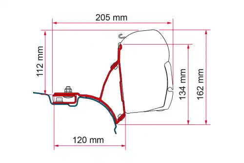Fiamma Markisenadapter Kit VW T5/T6 Transporter Multivan Rechtslenker für Fiamma F45 Top-Seller