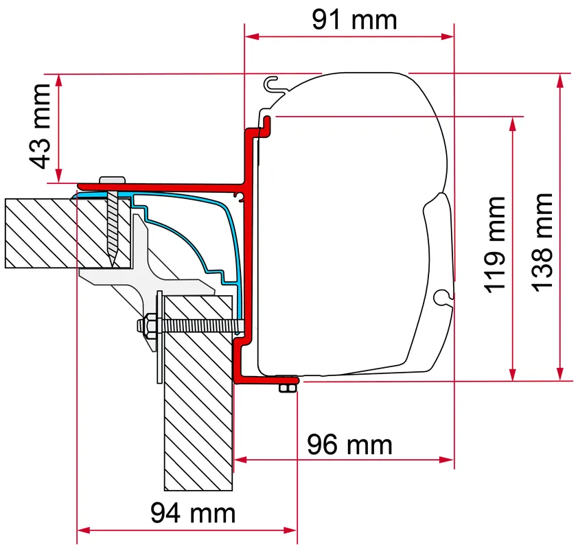 Fiamma Kit Laika Ecovip Bürstner Hobby Markisenadapter für Fiamma F45 Jetzt Bestellen