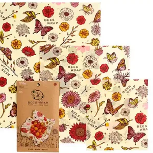 Geprüft Bees Wrap Vegan Pflanzenwachstuch 3er-Pack gemischt
