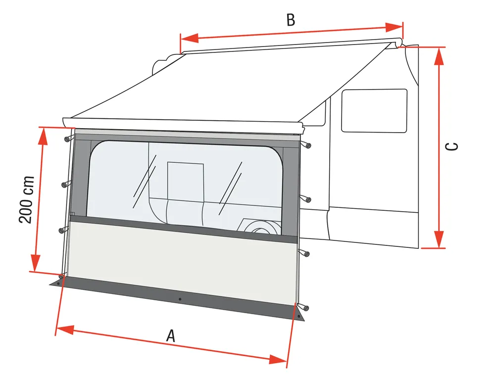 Rabatt Fiamma Blocker Pro Vorderwand mit großem Fenster