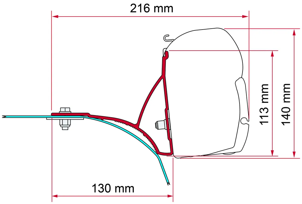 Fiamma Kit Ducato Roof Rack Markisenhalterung Top-Preis