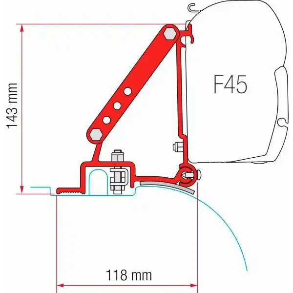 Schneller Versand Fiamma Markisenhalterung-Kit Ducato/Jumper/Boxer High Roof ≥ 2006