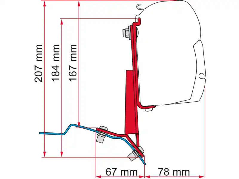 Fiamma Markisenadapter-Kit für Markise F45s Ford Custom Fahrerseite links Deep Black Angebot