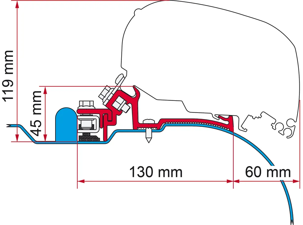Preisreduziert Fiamma Markisenadapter-Kit Iveco Daily H2