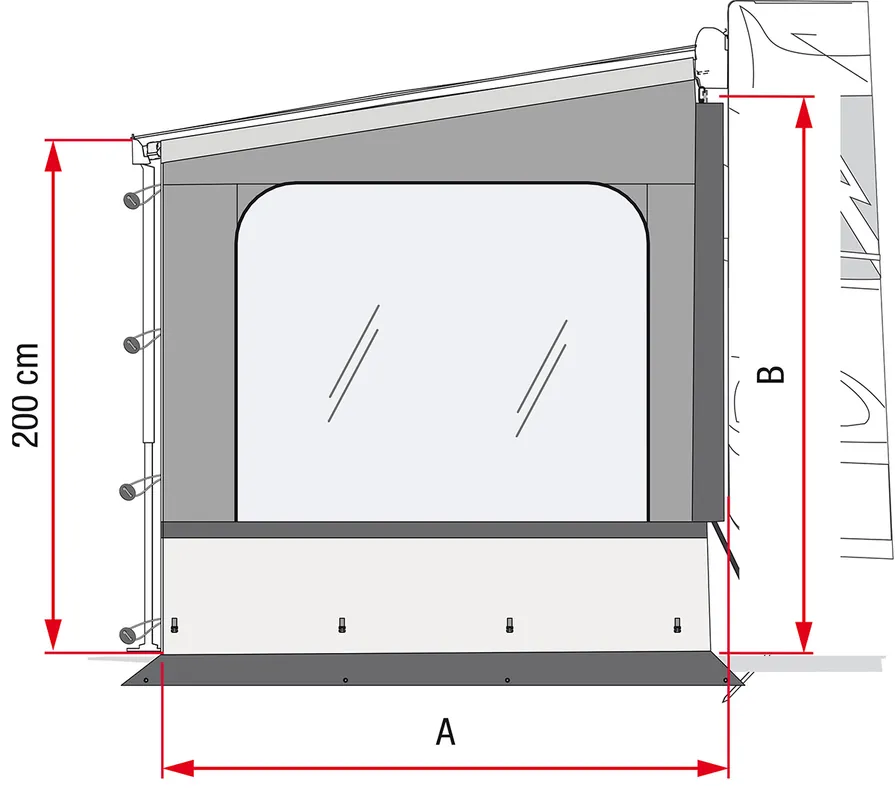 Preisknaller Fiamma Side W Pro Seitenwand mit großem Fenster für Fiamma F80L