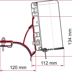 Begrenztes Angebot Fiamma Kit VW T5 / T6 Transporter / Multivan Markisenadapter für Fiamma Compass