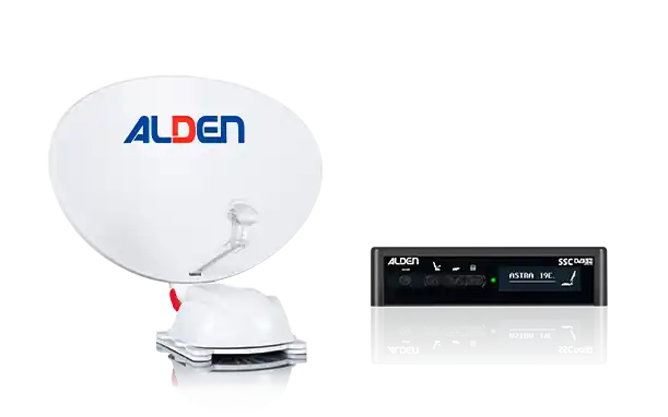 Abverkauf Alden Satellitenanlage Steuermodul Set bestehend aus AS2 HD 80 Platinium Twin Antenne inkl. S.S.C. HD-Steuermodul