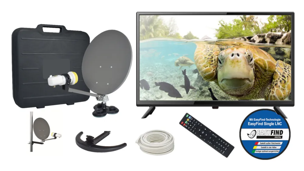 Top-Preis EasyFind 19" Travel TV Camping-Sat-System Sat-Anlage inklusive 19 " LED TV CD07