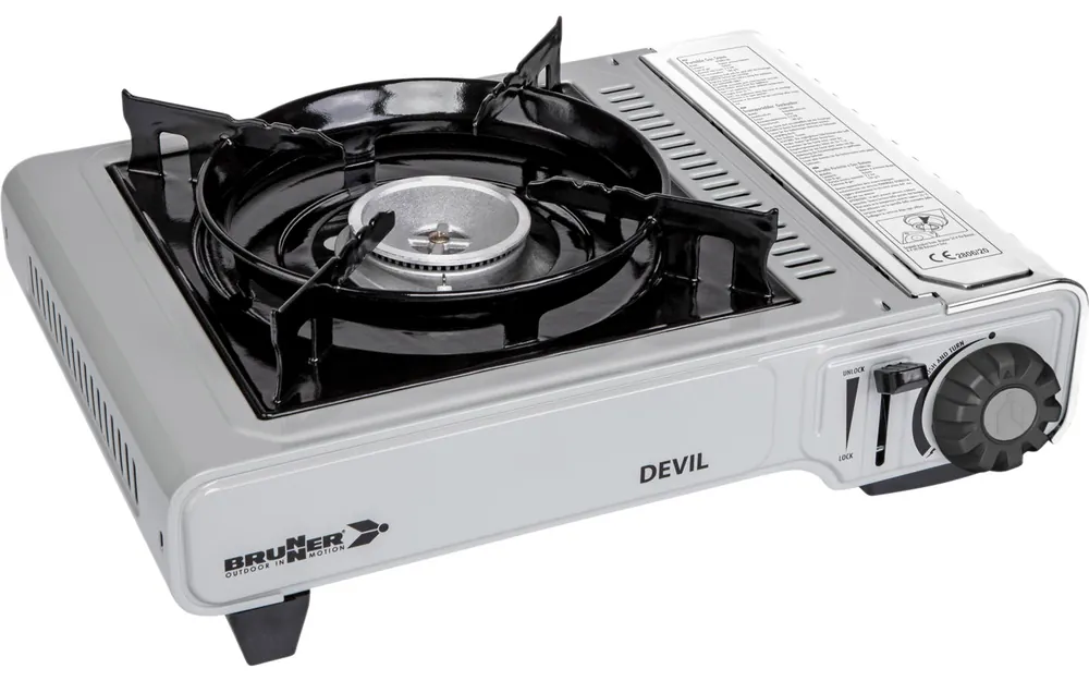 Nur Heute Brunner Devil Kartuschenkocher mit Piezozündung 2,2 kW, Gaskocher