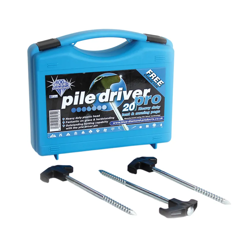 Blue Diamond Pile Driver Pegs Pro Zeltheringe aus Stahl 20 teilig Top-Seller