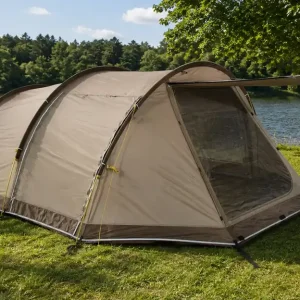 Top-Angebot Tambu Durdanta Komfort Trekking Tunnelzelt braun für 4 Personen