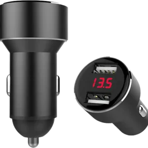 Top-Angebot IWH USB Ladeadapter mit 2 USB Ports mit Ladeanzeige für Autos 12/24 V