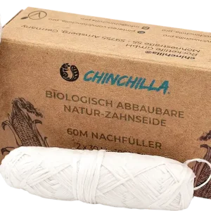 Chinchilla Vegane Zahnseide Nachfüller plastikfrei 2 x 30 Meter Markenware