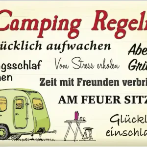 Meistverkauft Blechschild Camping Regeln