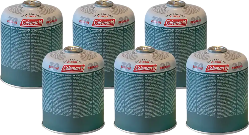 Coleman Ventilkartusche, Gaskartusche C500 Butan und Propangasgemisch 440 g 6 Stück Neu Im Sortiment