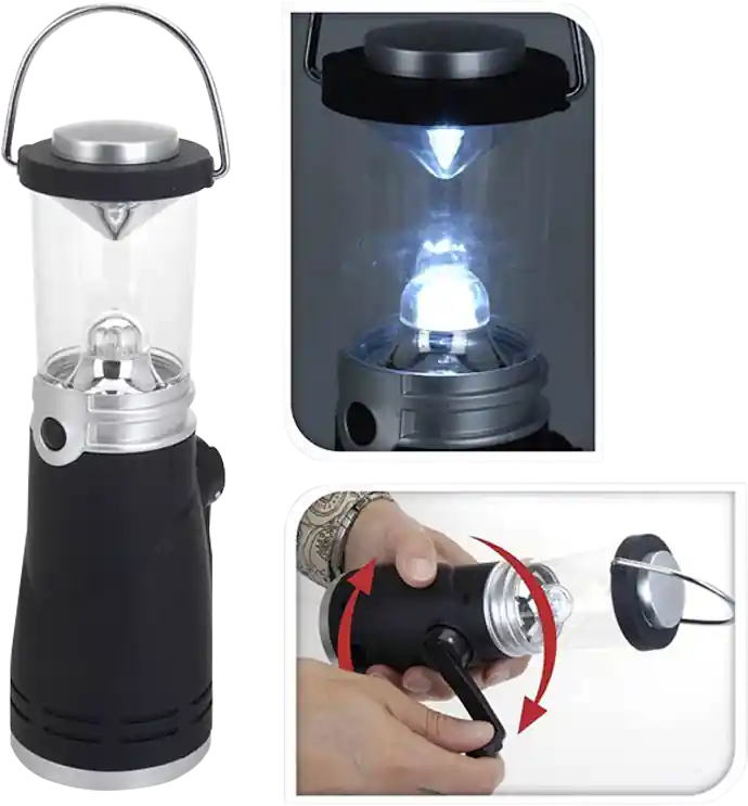 Neuheit Eaxus Dynamo LED Camping-Lampe mit Kurbel