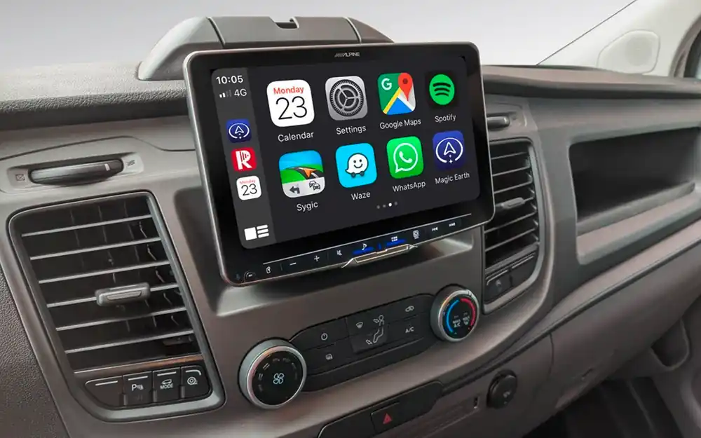 Alpine iLX-F905D Autoradio mit 9-Zoll Touchscreen, DAB+, 1-DIN-Einbaugehäuse, Apple CarPlay Wireless und Android Auto Unterstützung für Ford Transit (ab Modelljahr 2018) Schneller Versand
