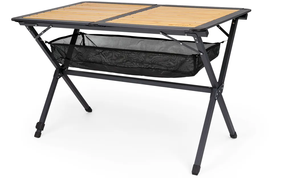 Preisknaller Berger Roya Alu-Bambus Rolltisch schwarz 110 x 70 cm