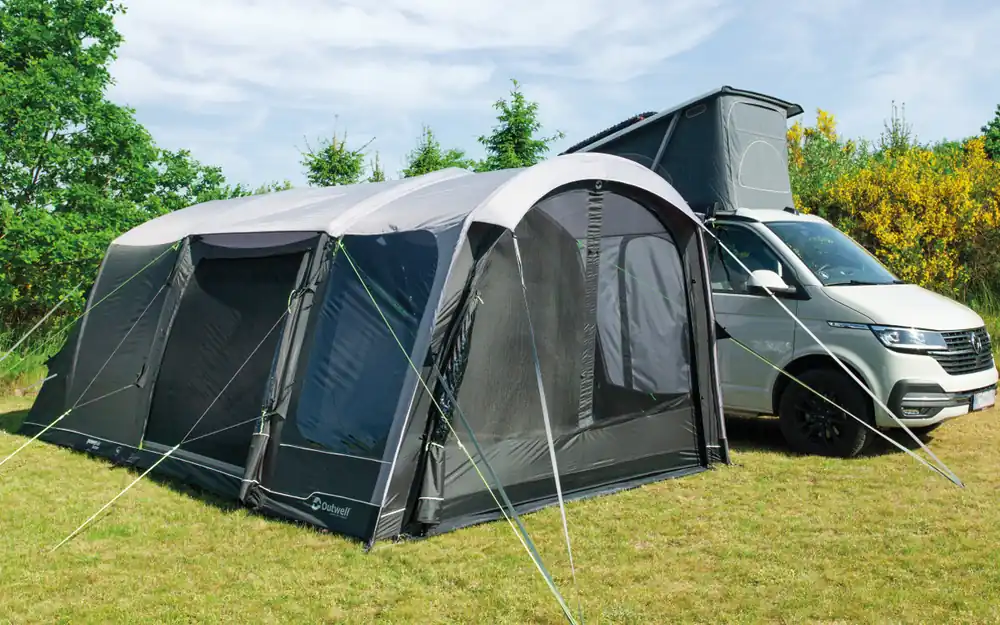 Outwell Jonesville 440SA Flex Busvorzelt mit versetzbarer Front 440 x 310 x 220 Meter Heißes Angebot