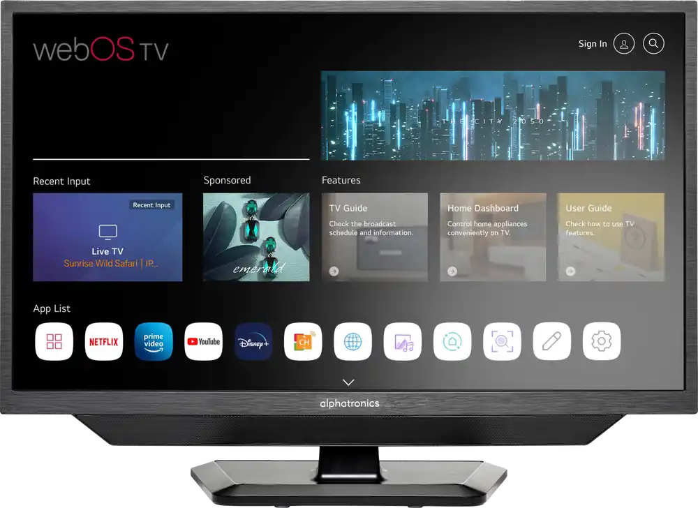 Markenprodukt Alphatronics SLA-Linie DSBW plus LED TV mit Triple Tuner / DVD Player inklusive DVB-T Stabantenne
