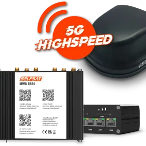 Selfsat 4G / LTE / 5G & WLAN Internet Router Komplettset MWR 5550 bis 3,3 Gbps inkl. 5G Dachantenne Kracherpreis