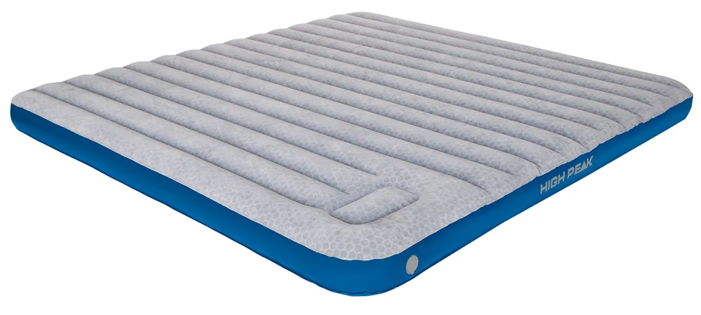 High Peak Air bed Cross Beam Extra Long Luftbett mit integrierter Pumpe hellgrau/blau Highlight