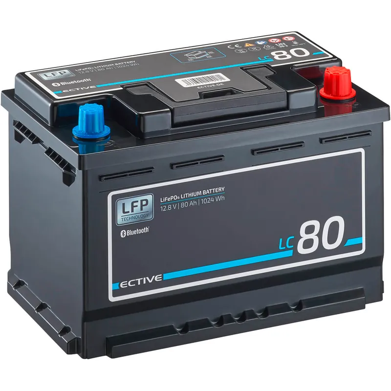 ECTIVE LC BT LiFePO4 Lithium Versorgungsbatterie mit Bluetoothmodul 12 V Zertifiziert