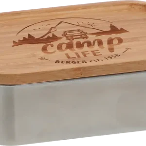 Camplife Edelstahldose mit Bambusdeckel und Bügel Rabatt