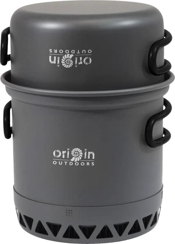 Neue Kollektion Origin Outdoors Biwak Topfset Radiator mit Wärmetauscher 1 bis 2 Personen
