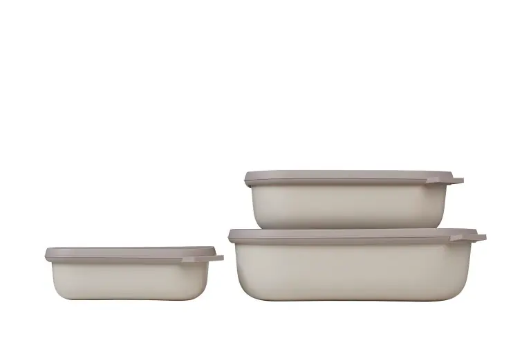 Mepal Cirqula Multischüsselset rechteckig flach 3 teilig 500 / 1000 / 2000 ml Preisreduziert