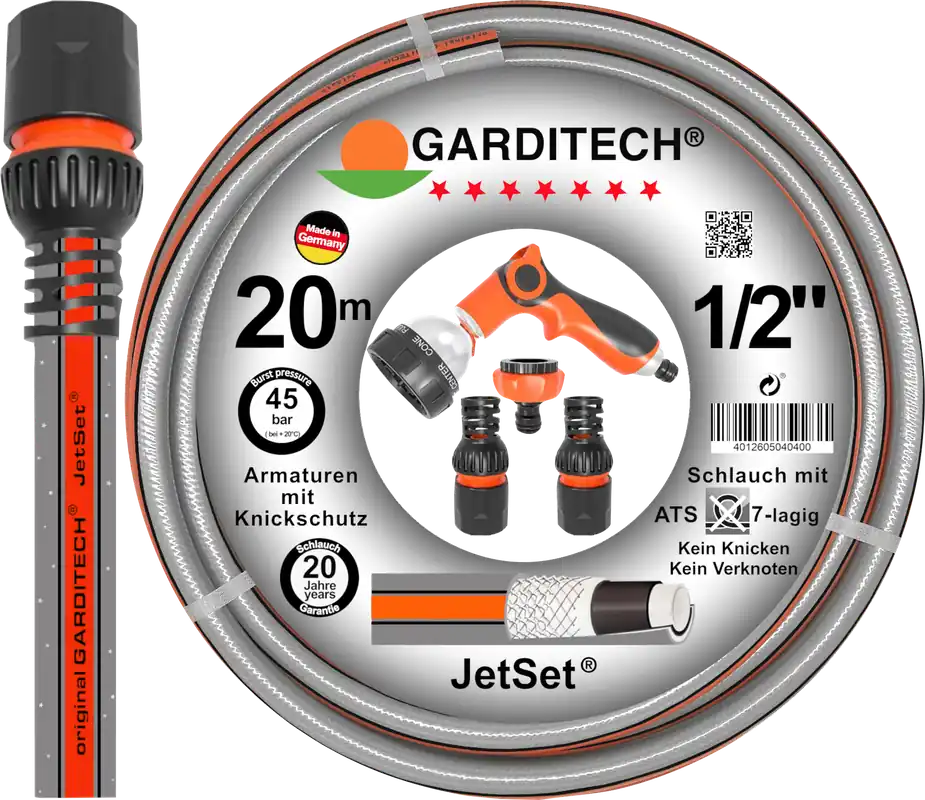 Garditech JetSet Premiumschlauchset mit Armaturen 20 m Must-Have