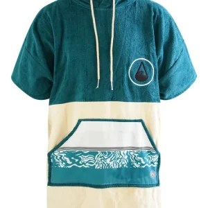 Wave Hawaii Cotton Velours Petrol Unisex Poncho Mega-Angebot