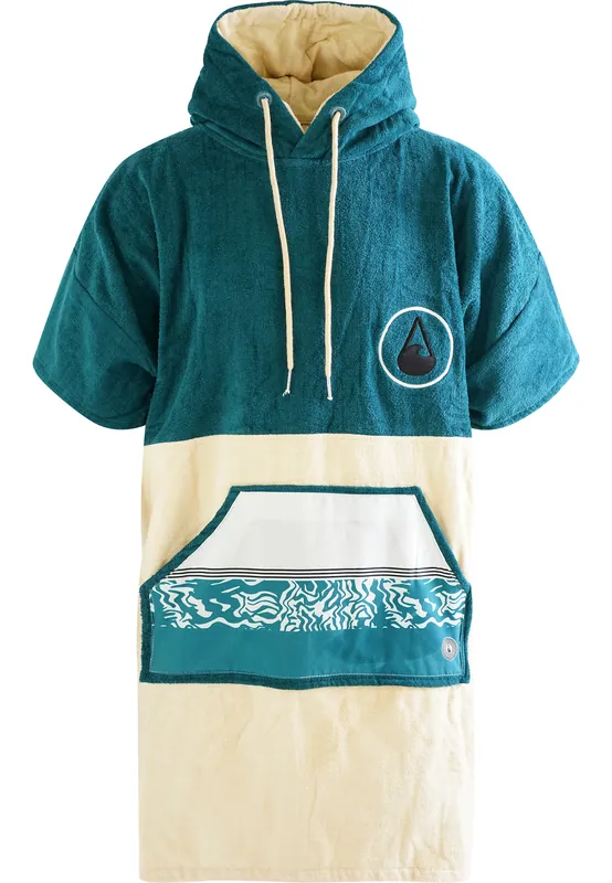 Wave Hawaii Cotton Velours Petrol Unisex Poncho Mega-Angebot